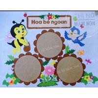 STEAM - hoa bảng bé ngoan bé đến lớp tranh góc trang trí mầm non bìa carton nỉ thị nở mầm non