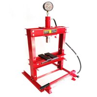 Steel H-Frame Bench Top Mount Hydraulic Shop Press with Separate Hydraulic Pump, 10-Ton Bench Top Plates Frame Jack Stand with Gauge,178mm Stroke,M...