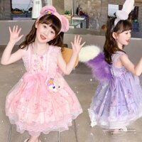 Stella Lou Linabell Đầm Công Chúa Lolita Thỏ Phối Lưới Hàn Quốc Cho Bé Gái Phù Dâu
