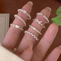 Sterg Sier Nữ Trang Sức Nẹp Ngón Tay Mở Vintage Handmade Nhẫn Dị Ứng Cho Đảng Quà Tặng Sinh Nhật