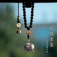 Sterling Bạc Men Nhiều Màu Sắc Hòa Bình Voi Xe Mặt Dây Chuyền Gỗ Mun Xe Trailer Nội Thất Gương Chiếu Hậu Nội Thất Nam Nữ Mặt Dây Chuyền