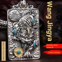 Sterling Bạc Pixiu Mặt Dây Chuyền Nam Để Chạy Huy Chương Bạc Chắc Chắn Thời Gian Retro Độc Đoán Hợp Thời Trang Nam Bạc Vòng Cổ Mặt Dây Chuyền