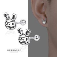 Sterling Silver Ear Studs Men's High-Grade Rabbit Ear-Caring Ear Bone Stud Cold Wind Ear Ear Bone Pin Screw Tightening Buckle Men's Ornament EUqK