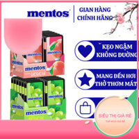 (STGR) Kẹo ngậm không đường Mentos Hương Đào/Nho Bạc Hà (Hộp 12 hộp nhựa)