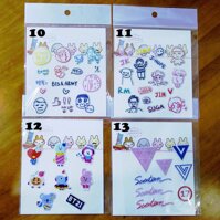 Sticker 3D dán điện thoại laptop BTS BT21 GOT7 Wanna one Blackpink Nine percent