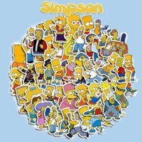 Sticker Anime simpson Cắt Sẵn Hình Dán Trang Trí Mũ Bảo Hiểm Laptop Điện Thoại Ván Trượt Sổ tay Notebook - 10 chống nước đẹp