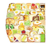 Sticker BÁNH MÌ hoạt hình cute trang trí mũ bảo hiểm,guitar,ukulele,điện thoại,sổ tay,laptop - Set 10,Thường