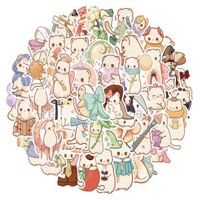 Sticker chồn hương chibi hoạt hình cute trang trí mũ bảo hiểm,guitar,ukulele,điện thoại,sổ tay,laptop-mẫu S55 - Set 30,Chống nước