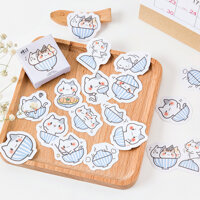 Sticker chủ đề Mèo Và Bát - Hộp 45 miếng dán trang trí sổ tay Bullet Journal - M043