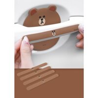 STICKER DÁN CỬA XE Ô TÔ CHỐNG VA ĐẬP CỬA VÀ TAY NẮM HÌNH GẤU BROWN LINE FRIENDS SIÊU ĐÁNG YÊU