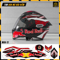 Sticker Dán Mũ Bảo Hiểm Full Face Mẫu Red Bull | MBH-27 | Tem Kit Dán Trùm Nón Bảo Hiểm Chất Liệu Decal Chống Nước