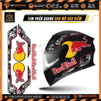 Sticker Dán Nón Bảo Hiểm 3 4, Fullface Mẫu Camo Redbull | MBH-08 | Tem Phản Quang Dán Trang Trí Mũ Bảo Hiểm Đẹp