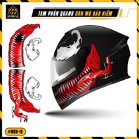 Sticker Dán Nón Bảo Hiểm Mẫu Venom Phản Quang | MBH-10 | Decal Dán Mũ Bảo Hiểm Fullface, 3/4 Trang Trí Cực Chất