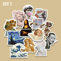 Sticker decal dán laptop , điện thoại,bình nước hình dán trang trí chủ đề hội họa art tranh sơn dầu - Decal chống nước - Set 1