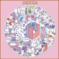 Sticker decal dán laptop , điện thoại,bình nước  hình dán trang trí hình thỏ mong mong - Decal thường - Set 20 hình