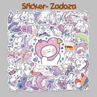 Sticker decal dán laptop , điện thoại,bình nước hình trang trí hình thỏ mong mong - Set 20 hình thường