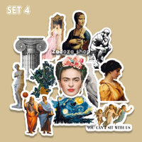 Sticker decal dán laptop , điện thoại,bình nước hình dán trang trí chủ đề hội họa art tranh sơn dầu - Decal thường - Set 4