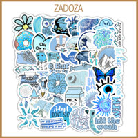 Sticker decal  tone màu xanh dương blue dán laptop , điện thoại hình dán trang trí - Decal thường - Set 20 hình