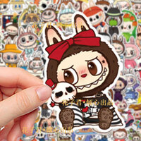 sticker dép crocs hình dán sticker 100 miếng dán hoạt hình đáng yêu labubu diy sổ tay điện thoại di động ốp lưng thẻ dán không thấm nước