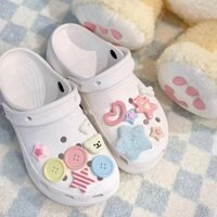sticker dép crocs( KHÔNG KÈM DÉP )Jibbitz, charm gắn sục/Dobbitz Phụ Kiện Khóa Trang Trí Giày Dép Bông Hình Gấu Ngôi Sao Lỗ Hoa Sáng Tạo diy zhibixing crocs