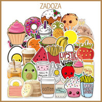 Sticker đồ ăn cute đáng yêu decal dán laptop , điện thoại hình dán trang trí - Decal thường - Set 20 hình