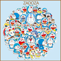 Sticker  Doraemon decal dán laptop , điện thoại hình dán trang trí - Decal thường - Set 20 hình