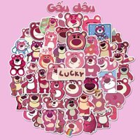 Sticker gấu dâu đậm Cắt Sẵn Hình Dán Trang Trí Mũ Bảo Hiểm Laptop Điện Thoại Ván Trượt Sổ tay Notebook - 50 thường