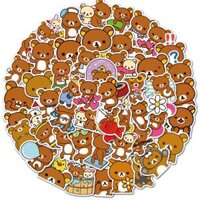 Sticker gấu vịt Rilakkuma hoạt hình cute trang trí mũ bảo hiểm,guitar,ukulele,điện thoại,sổ tay,laptop-mẫu S39 - 1 cái bất kỳ,Thường