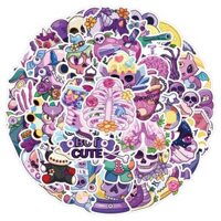 Sticker GOTHIC TONE TÍM CHIBI 2 hoạt hình trang trí mũ bảo hiểm,guitar,ukulele,điện thoại,sổ tay,laptop-mẫu S155 - Set 20,Thường