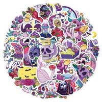 Sticker GOTHIC TONE TÍM CHIBI hoạt hình trang trí mũ bảo hiểm,guitar,ukulele,điện thoại,sổ tay,laptop-mẫu S154 - 1 cái bất kỳ,Thường