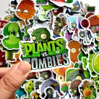 Sticker hình dán cao cấp chủ đề PLANTS VS ZOMBIES - Dùng dán Xe, dán mũ bảo hiểm, dán Laptop... - Set 10 hình - Decal chống nước