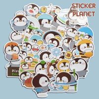 Sticker hình dán chim cánh cụt dễ thương, pastel trang trí mũ bảo hiểm, dán Laptop, journal, sổ tay, note book - 10 thường