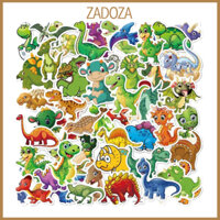 Sticker hình dán khủng long decal dán laptop , điện thoại miếng dán trang trí - Decal thường - Set 20 hình