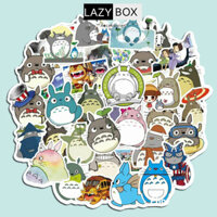 Sticker hình dán TOTORO anime dễ thương cute, pastel trang trí mũ bảo hiểm, dán Laptop, journal, sổ tay - Set 10 hình - Decal chống nước