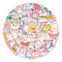 Sticker LẠC ĐÀ ALPACA chibi hoạt hình trang trí mũ bảo hiểm,guitar,ukulele,điện thoại,sổ tay,laptop-mẫu S165 - Set 10,Chống nước