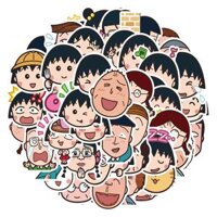 Sticker maruko icon hoạt hình cute trang trí mũ bảo hiểm, guitar, ukulele, điện thoại, sổ tay, laptop-mẫu S52 - Set 10,Chống nước