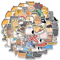 Sticker mèo mập mắt hí chibi hoạt hình cute trang trí mũ bảo hiểm,guitar,ukulele,điện thoại,sổ tay,laptop-mẫu S82 - 1 cái bất kỳ,Chống nước đẹp