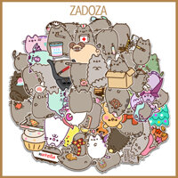 Sticker mèo pusheen decal dán laptop , điện thoại hình dán trang trí - Decal thường - Set 20 hình