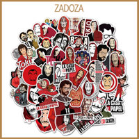 Sticker Money heist  decal dán laptop , điện thoại hình dán trang trí - Decal thường - Set 20 hình