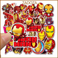 Sticker người sắt iron man decal dán laptop , điện thoại hình dán trang trí, ván trượt, bình nước, mũ bảo hiểm - Set 50 hình - Decal chống nước bóng
