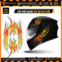 Sticker Phản Quang Dán Mũ Bảo Hiểm Mẫu Ngọn Lửa | MBH-02 | Tem Decal Dán Nón Bảo Hiểm Fullface & 3/4