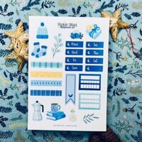 Sticker sheet night planner kit - chuyên dán, trang trí sổ nhật kí, sổ tay  Bullet journal sticker - unim057