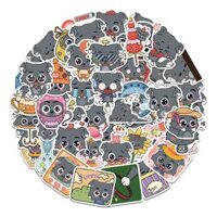 Sticker SÓI XÁM 1 hoạt hình cute trang trí mũ bảo hiểm,guitar,ukulele,điện thoại,sổ tay,laptop-mẫu S91 - 1 cái bất kỳ,Chống nước