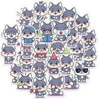 Sticker SÓI XÁM 2 hoạt hình cute trang trí mũ bảo hiểm,guitar,ukulele,điện thoại,sổ tay,laptop-mẫu S92 - 1 cái bất kỳ,Chống nước