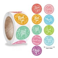 Sticker Thank You 2.5cm 🍀 COMBO 8 MIẾNG 🍀 Tem nhãn dán cảm ơn niêm phong túi giấy gói hàng