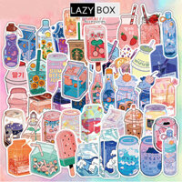 Sticker trà sữa galaxy Dán Vali, Mũ Bảo Hiểm, Laptop, Guitar, Ván Trượt... - Set 10 hình - Decal chống nước nhám