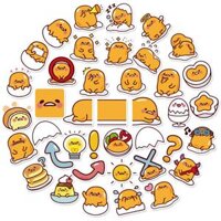 Sticker Trứng lười Gudetama chibi hoạt hình trang trí mũ bảo hiểm,guitar,ukulele,điện thoại,sổ tay,laptop - 1 cái bất kỳ,Chống nước đẹp