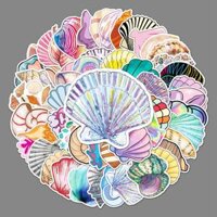 Sticker VỎ SÒ hoạt hình cute trang trí mũ bảo hiểm,guitar,ukulele,điện thoại,sổ tay,laptop-mẫu S115 - Set 10,Thường