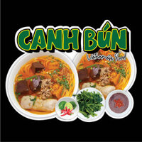 Sticker,Decal khổ lớn Bò Kho Bánh Mì, Bún bò huế, Hủ tíu khô trang trí quầy, dán kính, dán tường - Canh bún 1 - 24x32cm