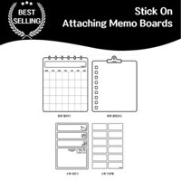 [Stickon] Bộ 4 tùy chọn khởi động có thể đính kèm được cấp bằng sáng chế Tấm ghi nhớ siêu đơn giản Bảng ghi nhớ tủ lạnh tốt nhất Bảng đen Mini trong suốt